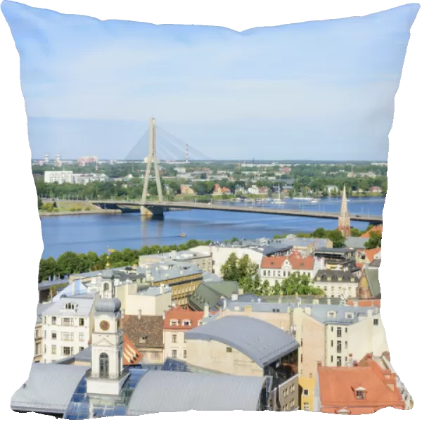 Vansu Bridge, Riga Cathedral, View from St. Peters Church, Riga, Latvia