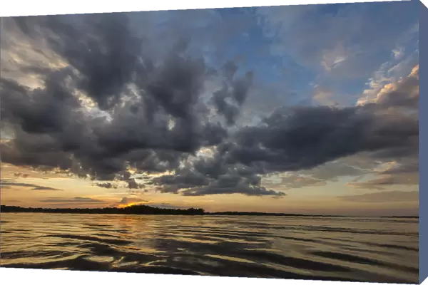 Sunset on Yanayacu Lake, Rio Pacaya, Pacaya-Samiria Reserve, Peru, South America