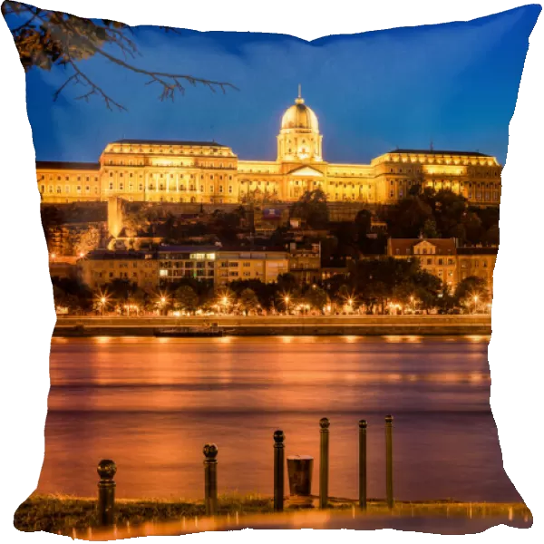 Buda Castle (Royal Palace) at night, Budapest, Romania, Europe