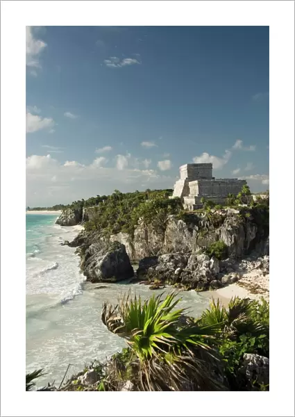 View to the north and El Castillo (the Castle) at the Mayan ruins of Tulum