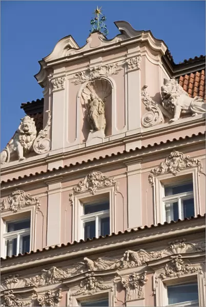 Facade of building with Art Nouveau architecture, Old Town Square, Old Town