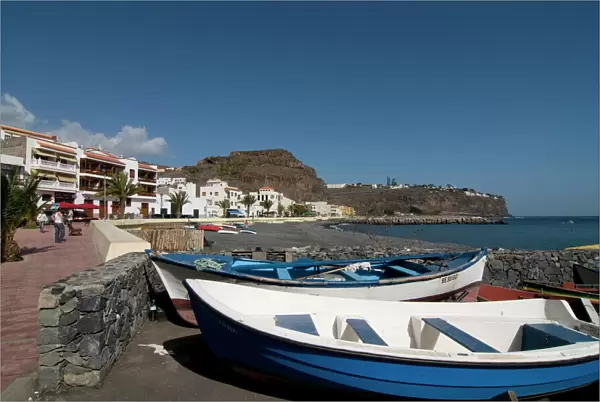 The little port of Playa Santiago, La Gomera, Canary Islands, Spain, Atlantic, Europe