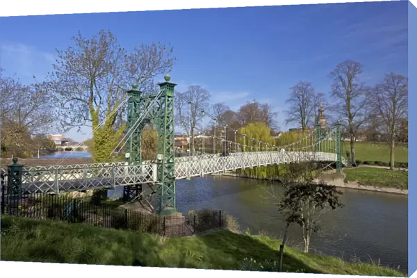 Pedestrian Suspension Bridge over River Severn, The Quarry Park, Shrewsbury
