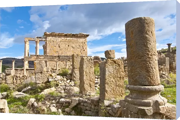 Basilica and Temple des Septimes at the Roman ruins of Djemila, UNESCO World Heritage Site