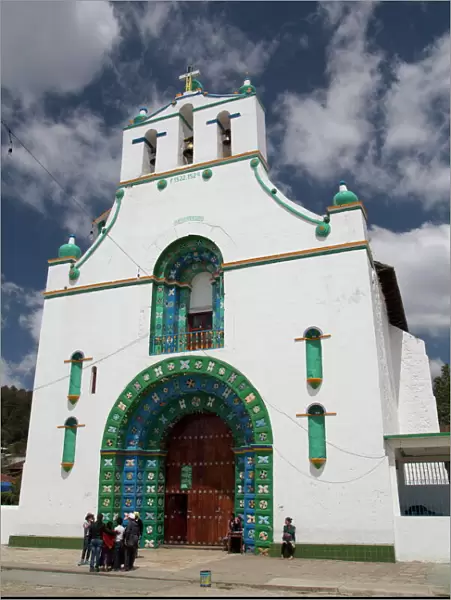 The Church of San Juan Bautista, founded in 1797, San Juan Chamula, Chiapas, Mexico, North America