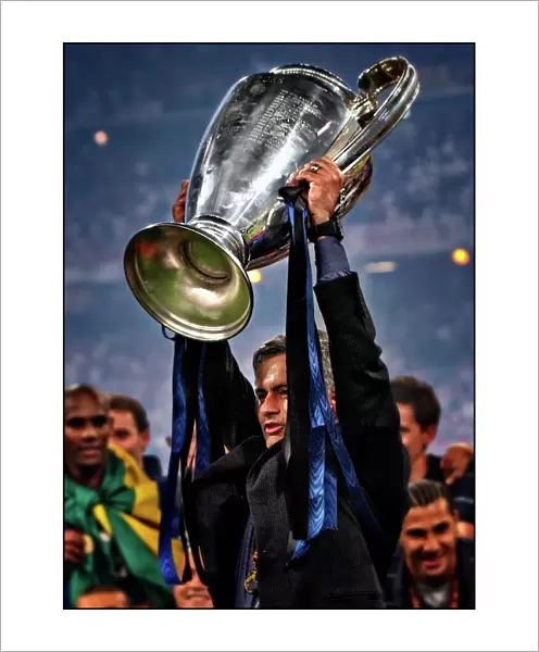 Jose Mourinho lifts the European Champion Clubs Cup with Inter Milan