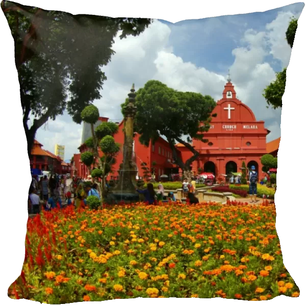 Christ Church in Dutch Square, known as Red Square, in Malacca, Malaysia