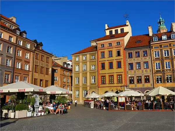 Traditional houses in the Old Town Market Place in Warsaw, Poland