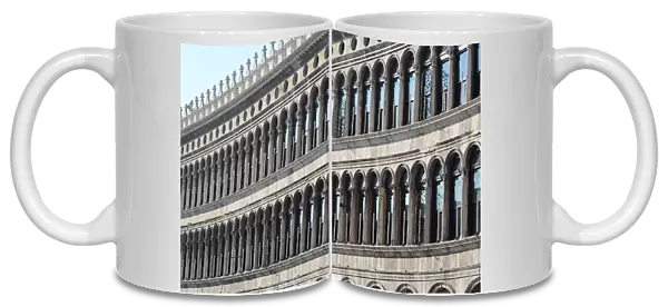 Window arches in St. Marks Square, Piazza San Marco, in Venice, Italy