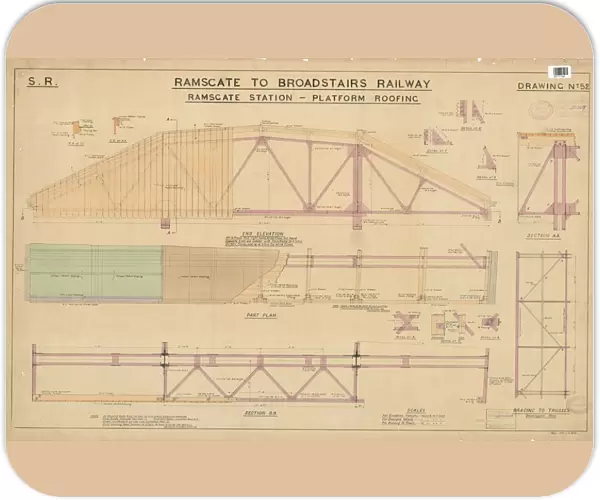S. R. Ramsgate to Broadstairs Railway - Ramsgate Station Platform Roofing [1926]