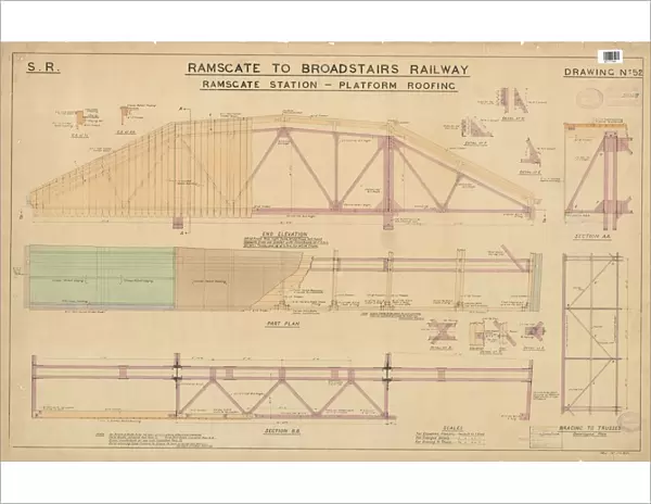 S. R. Ramsgate to Broadstairs Railway - Ramsgate Station Platform Roofing [1926]