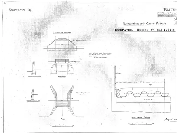 Drawing 24 Lochearnhead and Comrie Railway Occupation bridge