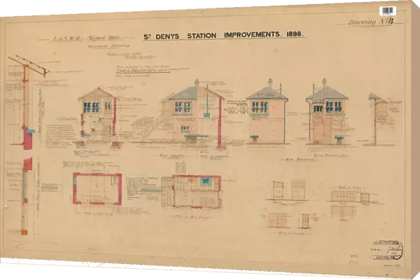 L & S. W. R. Signal Box Standard drawing - St. Denys Station Improvements, Drawing No. 8 [1898]