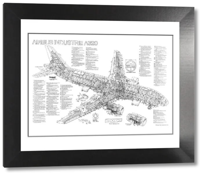 Framed Print : Airbus A320-100 Cutaway Print Framed Print : Airbus A320-100 Cutaway Print