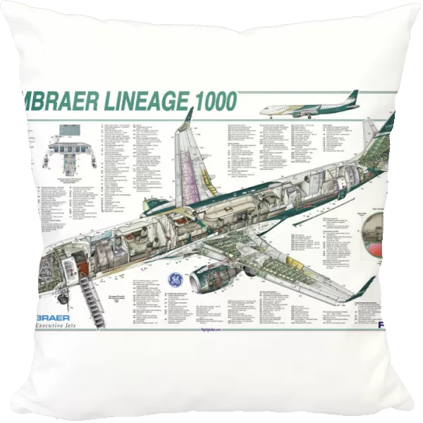 Embraer Lineage 1000 cutaway poster