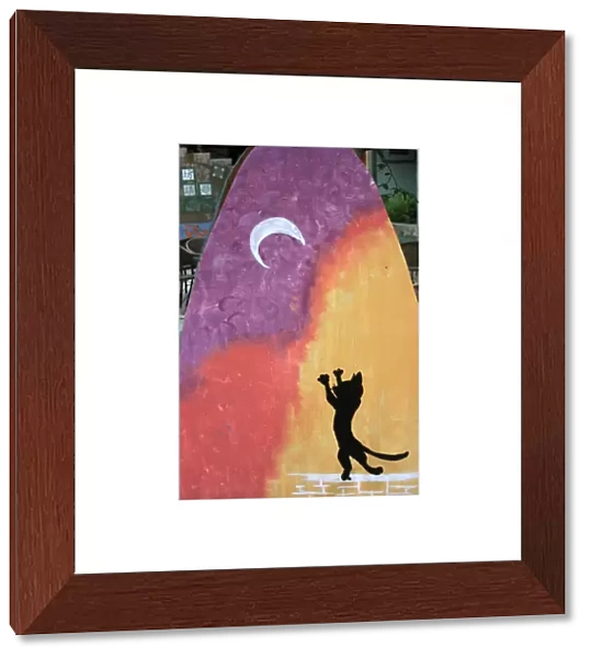 Abstract - the cat and the moon