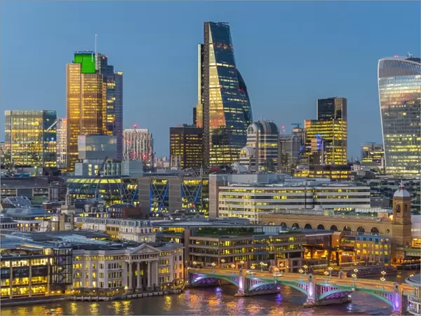 UK, England, London, City of London, Skyline, including the Cheesegrater and Walkie-Talkie