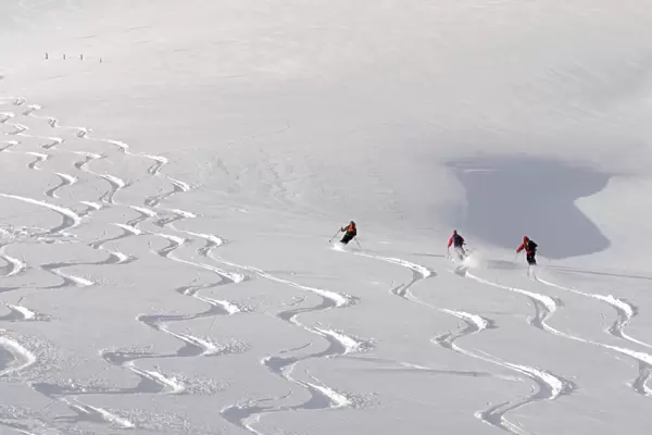 Deep powder snow, Skiing, Tyrol, Austria