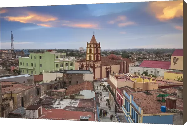 Cuba, Camaguey, Camaguey Province, City view looking towards Iglesia De Nuestra Se√±ora De La Soledad
