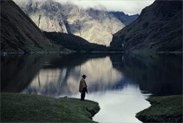 A high lake in the Vilcabamba range; at the waters