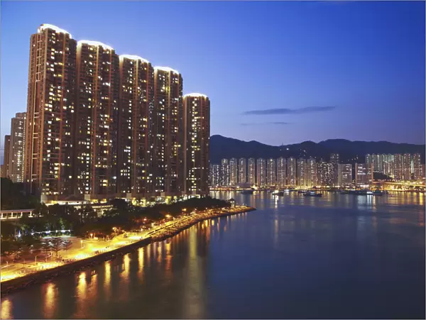 High-rise apartments in Tsing Yi and Tseun Wan, New Territories, Hong Kong, China