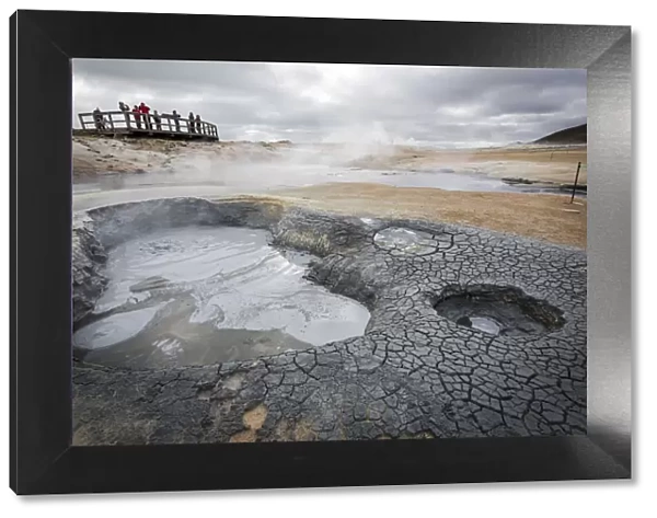 Iceland, Hverir, geothermal area in Northern Iceland, with steam and mud pools