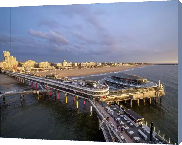 Pier in Scheveningen, elevated view, The Hague, South Holland, The Netherlands