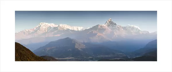 Annapurna mountain range at sunrise, Pokhara, Nepal