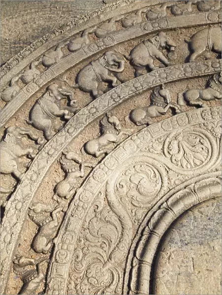 Moonstone at Vatadage, Quadrangle, Polonnaruwa (UNESCO World Heritage Site), North
