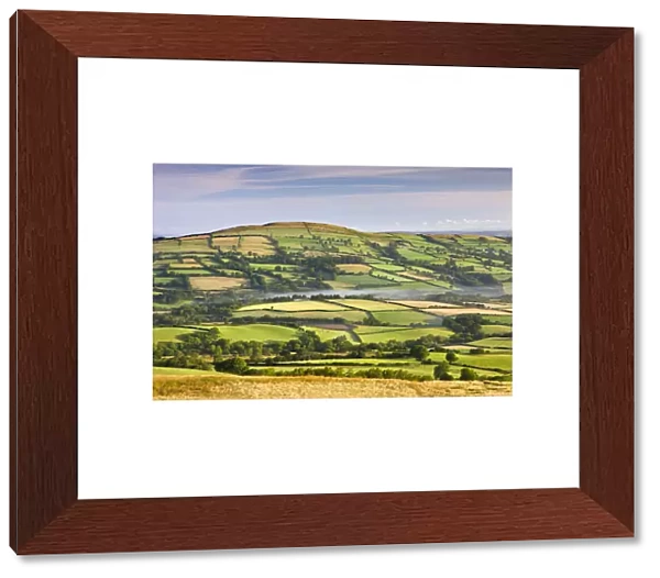 Patchwork fields and rolling countryside, Brecon Beacons National Park, Carmarthenshire