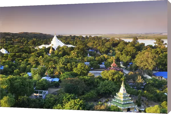 Myanmar (Burma), Mandalay, view of Mingun and surrounding landscapes from the top