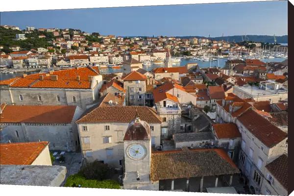Elevated View Over Trogir, Trogir, Dalmatian Coast, Croatia, Europe