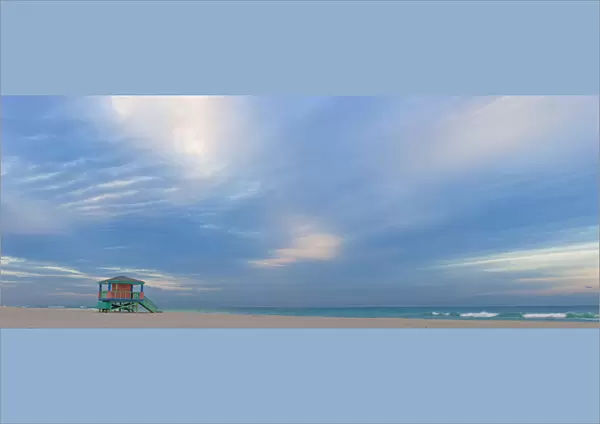 Lifeguard Hut, early morning, South Beach, Miami, Florida, USA