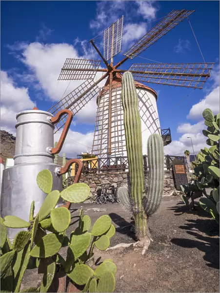 Spain, Canary Islands, Gran Canaria Island, Mogan, antique windmill