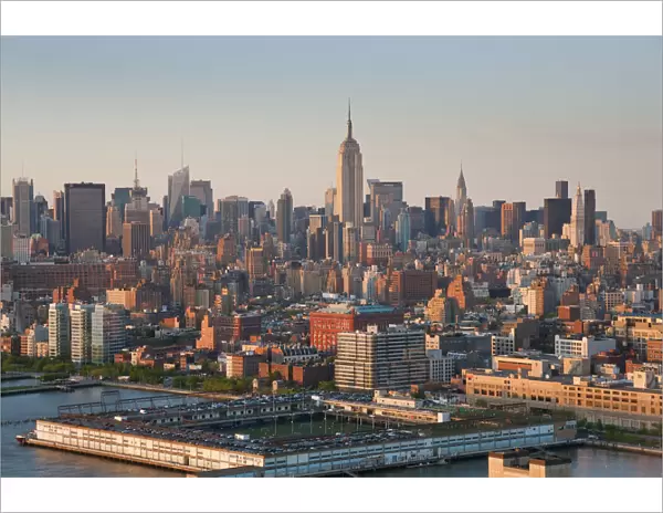 Meatpacking District and Empire State Building, (Pier 40 and Hudson River infront)