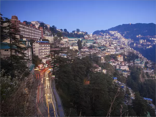 India, Himachal Pradesh, Shimla, View of Shimla city