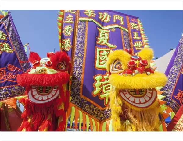 China, Hong Kong, Chinese Lion Dance Costumes