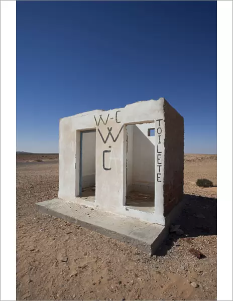 Tunisia, Ksour Area, Route C 105, desert roadside toilets, WC