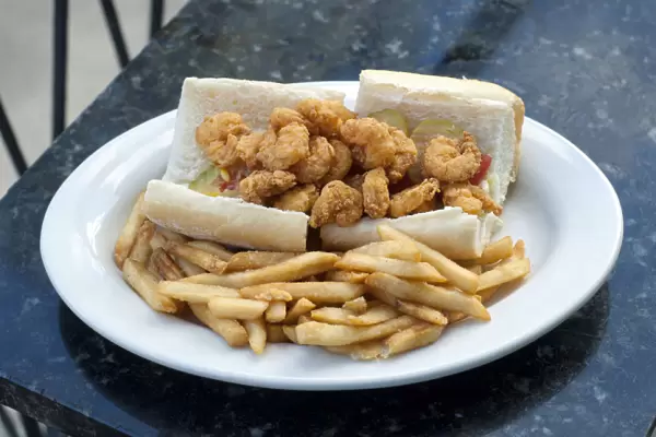 Louisiana, New Orleans, Po Boy Shrimp Sandwich, French Quarter
