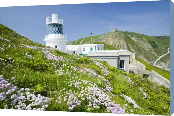 The new lighthouse on Lundy Island Devon UK