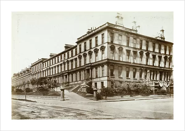 View of Ruskin Terrace and corner with Hamilton Park Avenue, Glasgow. Date: c1870