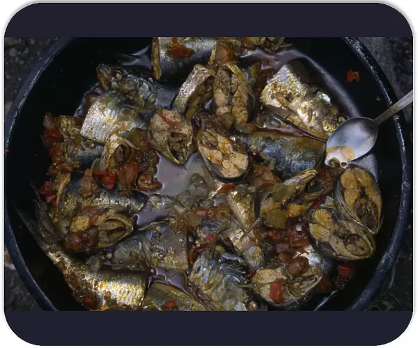 20031165. NIGERIA Abuja Fish stew in Dikko market African Nigerian Western Africa