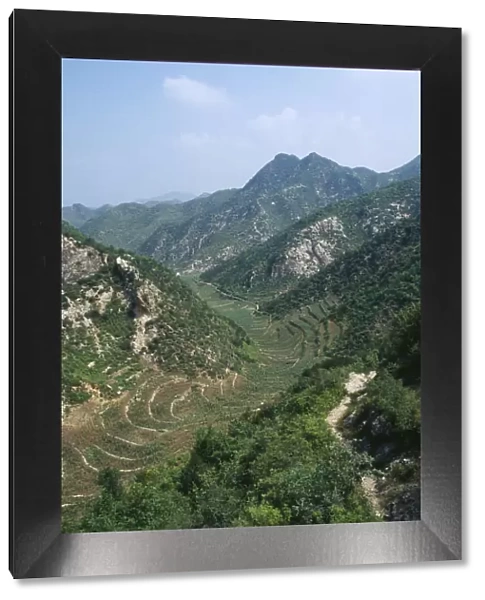 20069459. CHINA Hebei Beijing Valley with agricultural terracing