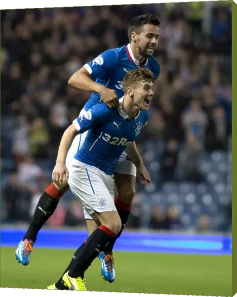 Rangers: Macleod and McGregor Celebrate Goal at Ibrox in Scottish League Cup Victory