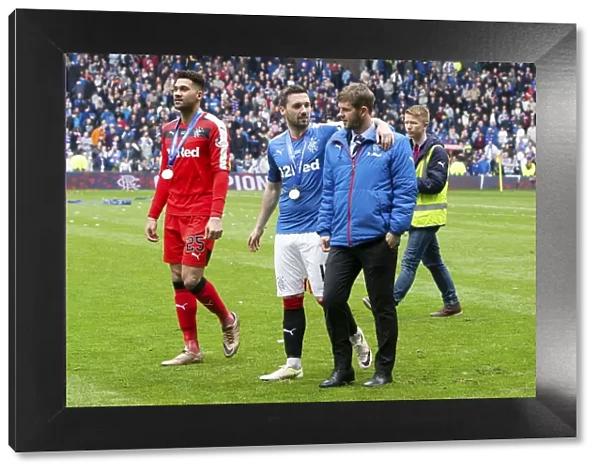 Rangers FC: Champions League Triumph - Wes Foderingham, Nicky Clark, and David Templeton's Thrilling Championship Victory Celebration at Ibrox Stadium