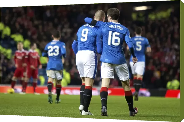 Euphoric Goal Celebration: Rangers Kenny Miller and Andy Halliday Win the Scottish Cup at Ibrox Stadium (2003)