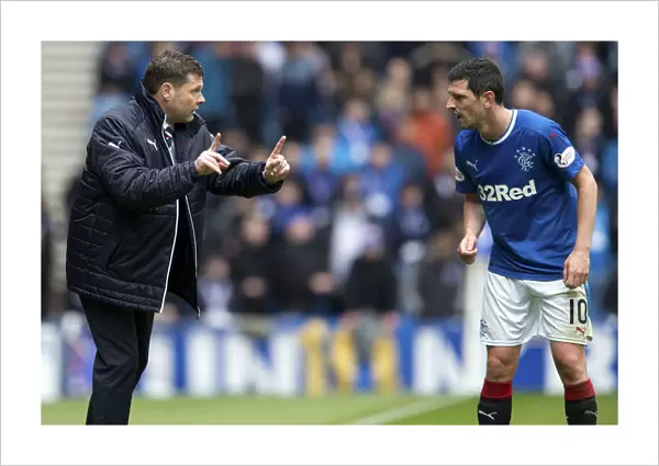 Rangers Manager Graeme Murty Consulting with Graham Dorrans at Ibrox Stadium: Scottish Cup Victory (2003)