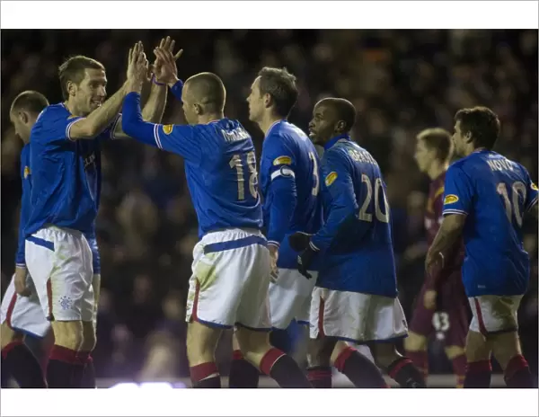 Rangers: Kenny Miller and Teammates Rejoice in 6-1 Victory over Motherwell at Ibrox Stadium