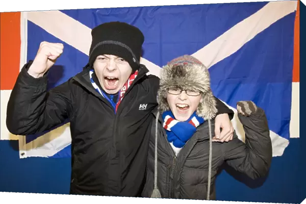 Rangers Football Club: Family Fun in Broomloan Stand Celebrates 4-0 Victory over Hibernian (Scottish Premier League)