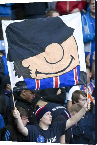 Triumphant Rangers Fans: Celebrating a Glorious 3-0 Victory over Falkirk at Ibrox Stadium